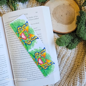 Lockiges Laubfrosch Lesezeichen, geflügeltes Frosch Lesezeichen, geflügelter Frosch, Cottagecore, Cryptid Lesezeichen, magische Geschöpfe, witchy Lesezeichen
