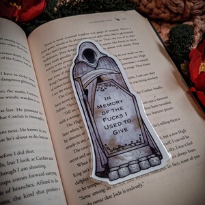 In Memory of the Fucks I Used to Give Bookmark, Tombstone Bookmarker, Graveyard Bookmark, Fuck Bookmark, Adult Humour Gifts, Gothic Bookmark image 5