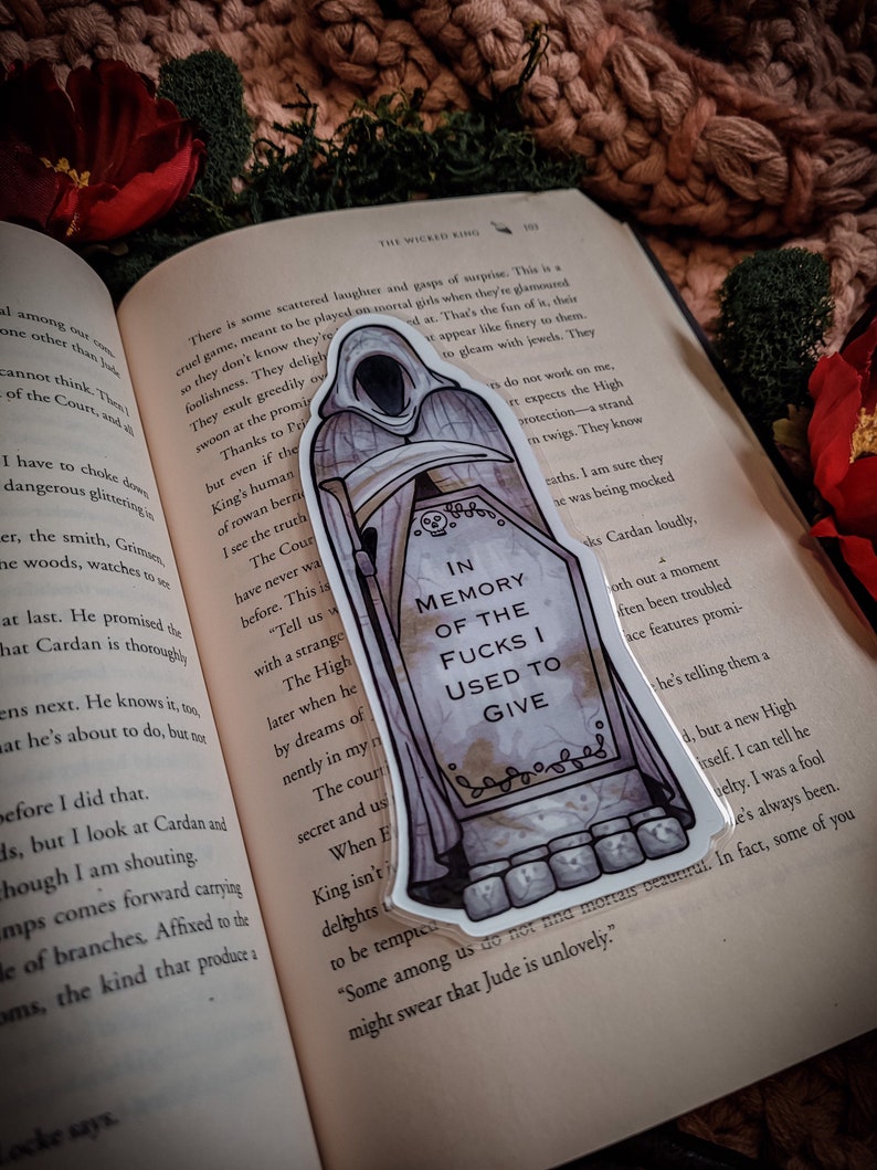 In Memory of the Fucks I Used to Give Bookmark, Tombstone Bookmarker, Graveyard Bookmark, Fuck Bookmark, Adult Humour Gifts, Gothic Bookmark image 5