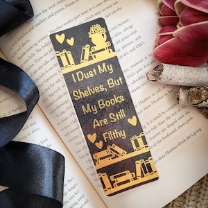My Books are Filthy Bookmark, Dark Romance Bookmark, Adult Humour Bookmark, Bookshelf Bookmark, Bookstagram Bookmark, Galentines Bookmark image 1