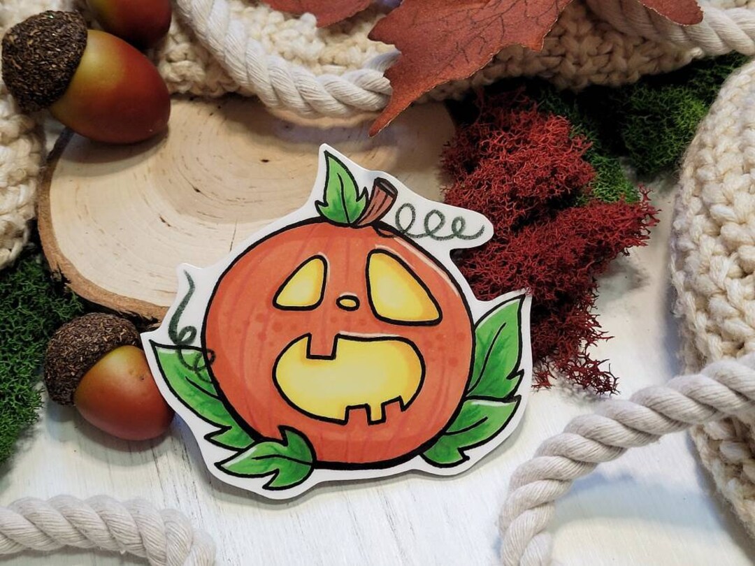 Jack O Lantern Sticker Pumpkin Sticker Halloween Sticker - Etsy España