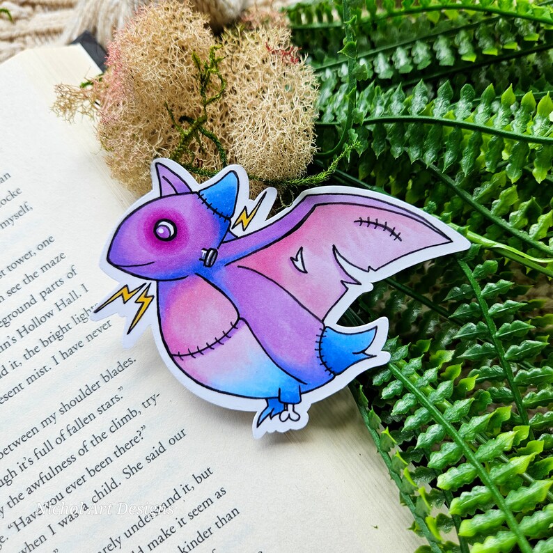 Frankenstein Pterodactyl Sticker, Purple Pterodactyl, Dinosaur Sticker, Halloween Sticker, Halloween Dinosaur Sticker, Decal, Dinosaur Gift image 5