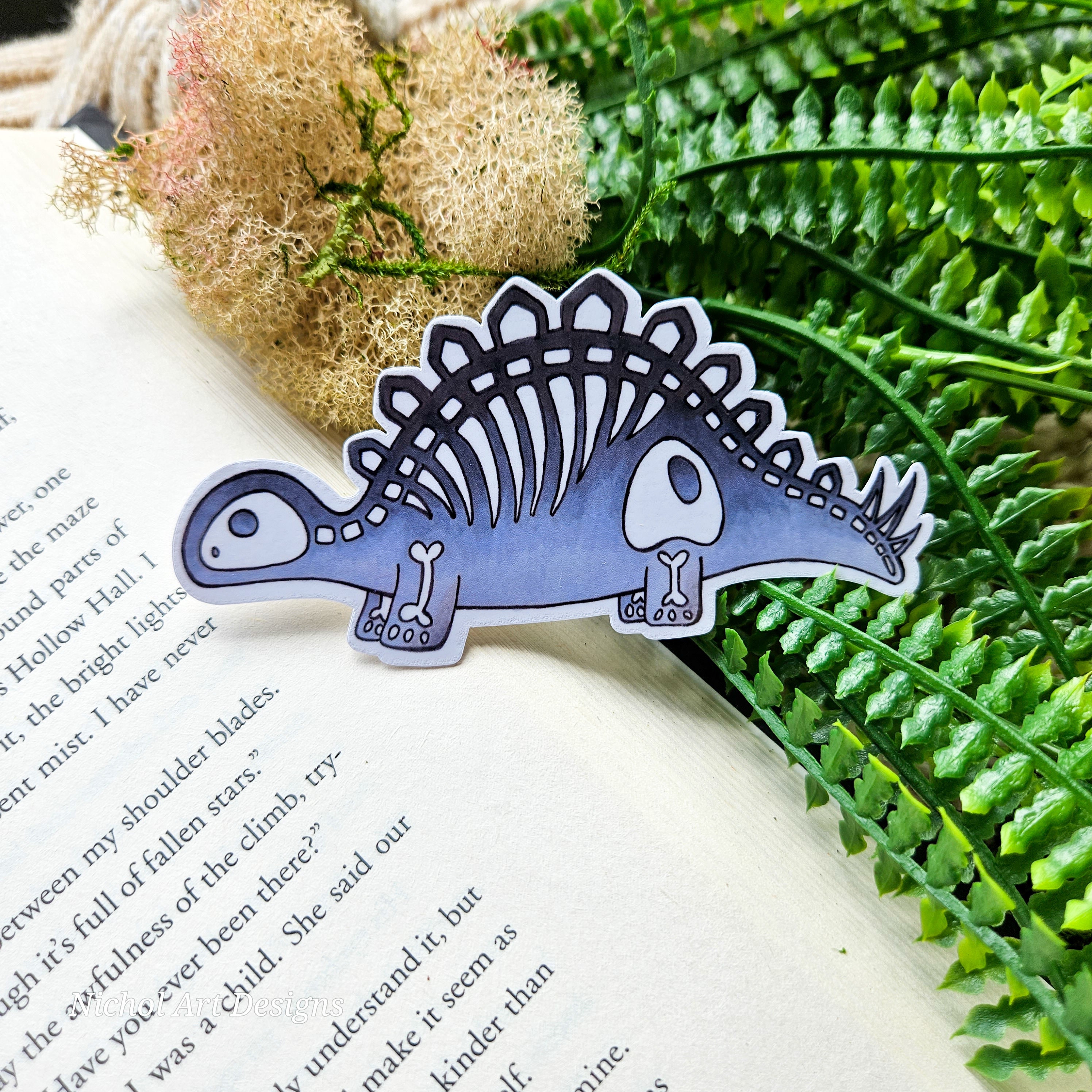 Skeleton Stegosaurus Sticker, Dinosaur Sticker, Halloween Sticker ...