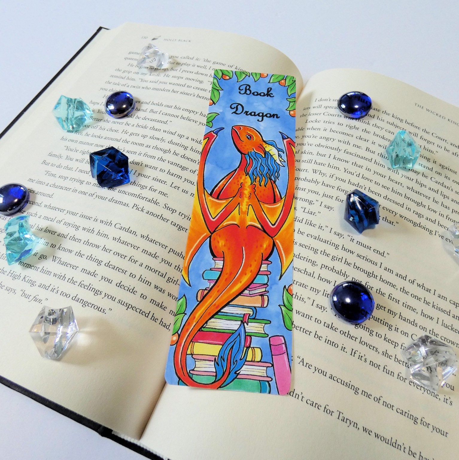Book Dragon Bookmark Dragon Bookmark Red Dragon Etsy