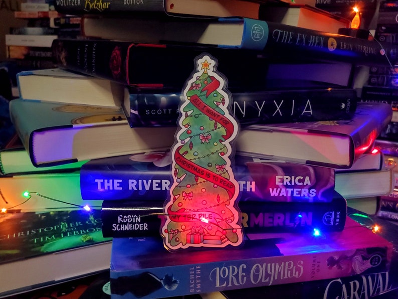 Bookish Christmas Tree Bookmark, All I Want for Christmas is to Read My TBR Pile, Bookish Gifts, Holiday Bookmark, Stocking Stuffer image 7