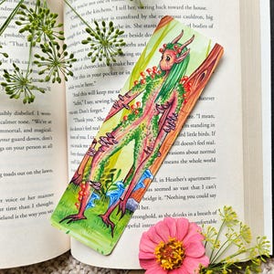 Pilz Sammler Dryade Lesezeichen, Wald Lesezeichen, Pilz Lesezeichen, Waldgeist, Dschungel Lesezeichen, Geschenke für Leser, Fantasy Lesezeichen