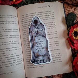 In Memory of the Fucks I Used to Give Bookmark, Tombstone Bookmarker, Graveyard Bookmark, Fuck Bookmark, Adult Humour Gifts, Gothic Bookmark image 2
