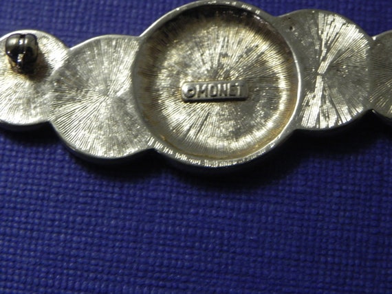 Monet Enamel brooch, Geometric circles, Ivory, Cr… - image 3