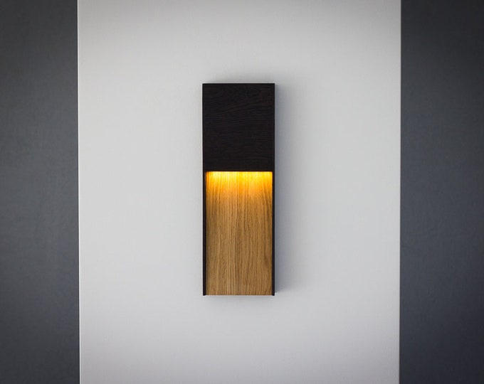 LED Wall Light AmberLight NERO Slim - Oak Wall Lamp