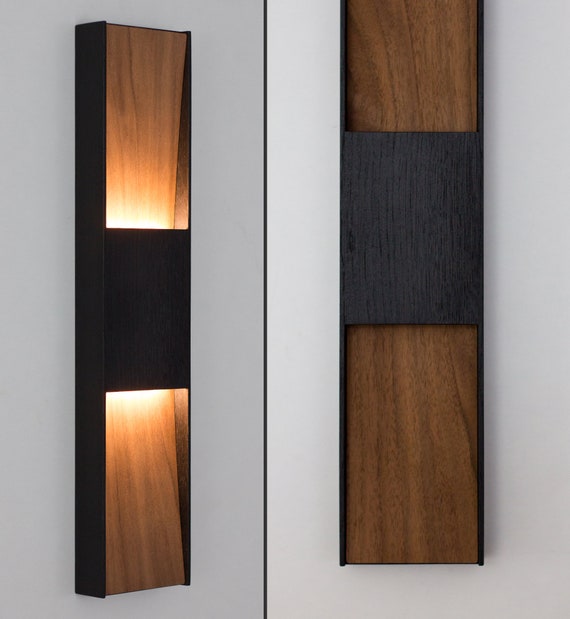 DUALITY Walnut Wall Light LED Sconce Etsy Australia