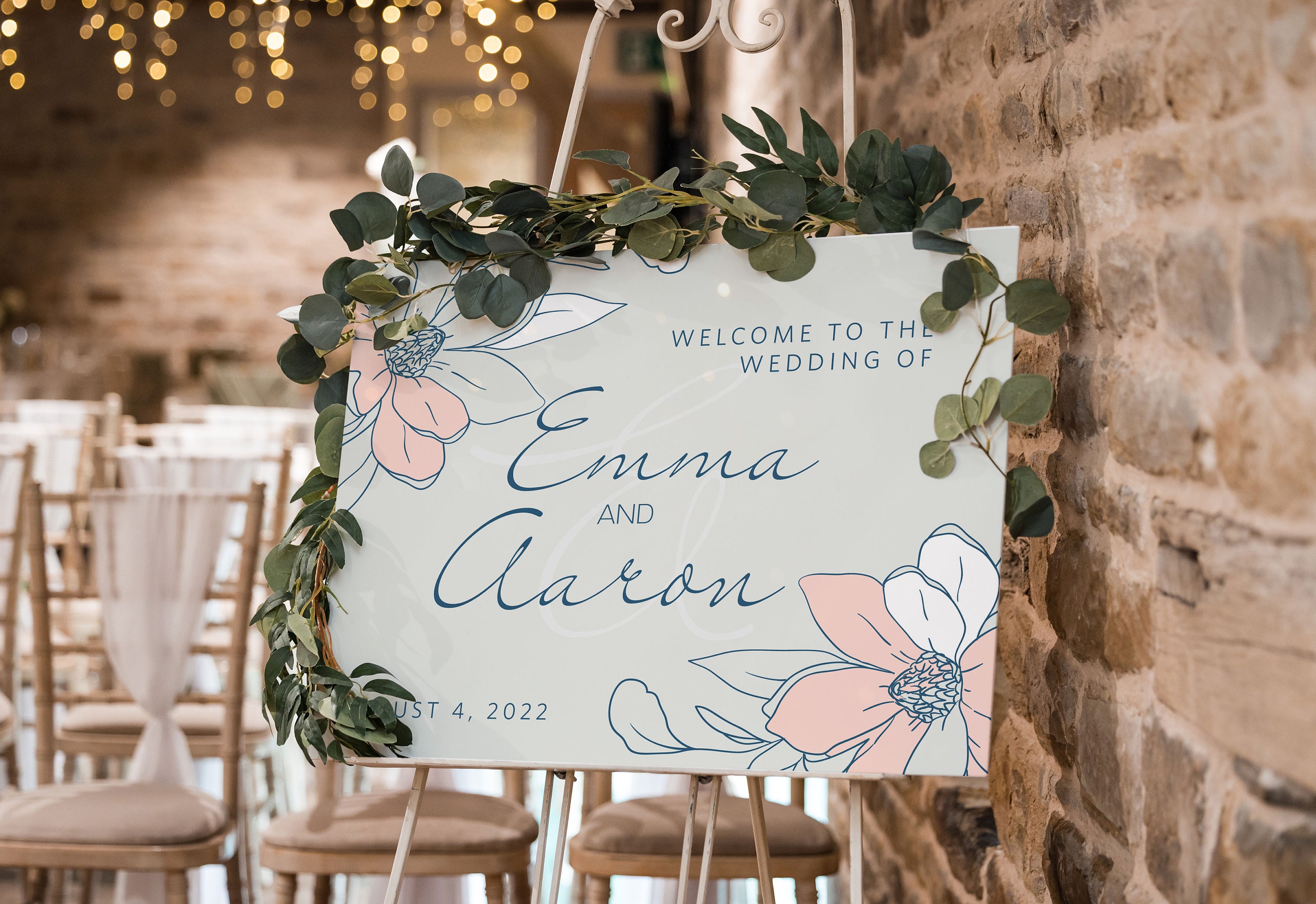 Welcome Wedding Signs 18x24 or 24x36. Personalized and Custom Foam
