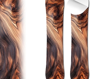 0073 Exotic Wood Laminated Adhesive Vinyl Snowboard Wrap and Skin - Up to 65" x 14" -  Board NOT Included