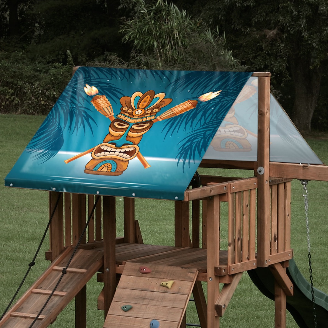 Heavy Duty 15 Oz Custom Tiki Night Tarp  Canopy for Outdoor