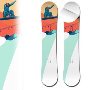0077 Snowboarder Air Laminated Adhesive Vinyl Snowboard Wrap and Skin - Up to 65&quot; x 14&quot; -  Board NOT Included