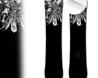0051 Samurai Warrior Laminated Adhesive Vinyl Snowboard Wrap and Skin - Up to 65" x 14" -  Board NOT Included