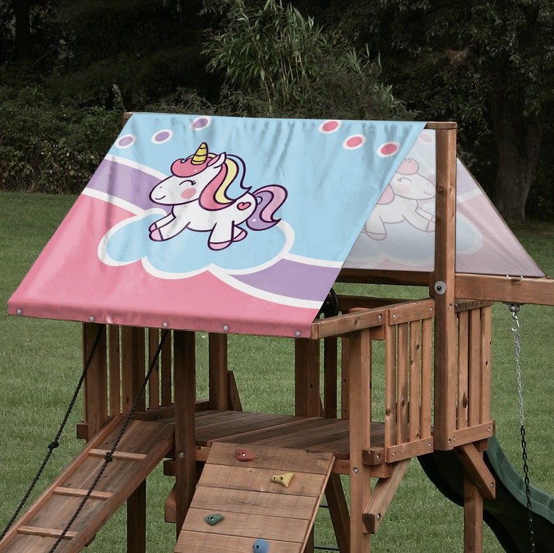 Custom Unicorn Rainbow Tarp Canopy for Outdoor Playset Etsy