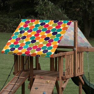 Heavy Duty 15 oz Custom Solid Polka Dot Replacement Tarp \ Canopy for Outdoor Playset -model:TRP-29