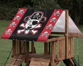 Heavy Duty 15 oz Custom Pirate Dog Replacement Tarp \ Canopy for Outdoor Playset