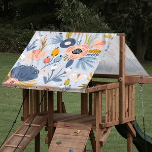 Heavy Duty 15 oz Custom Pastel Bouquet Tarp \ Canopy for Outdoor Playset Tarp-48
