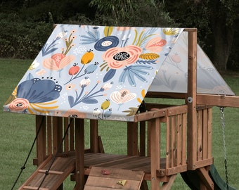 Heavy Duty 15 oz Custom Pastel Bouquet Tarp \ Canopy for Outdoor Playset Tarp-48