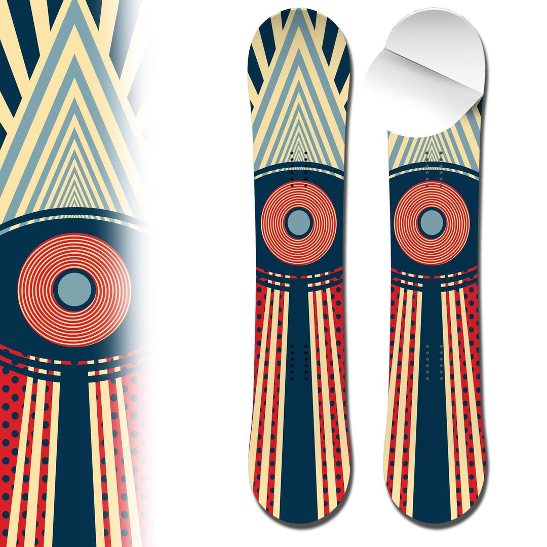 0011 Pyramid and Eye Laminated Adhesive Vinyl Snowboard Wrap and Skin ...