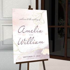 Welcome Wedding Signs 18x24 or 24x36. Personalized and Custom Foam Board, Framed Canvas, Wrapped Canvas or Rolled PVC Poster