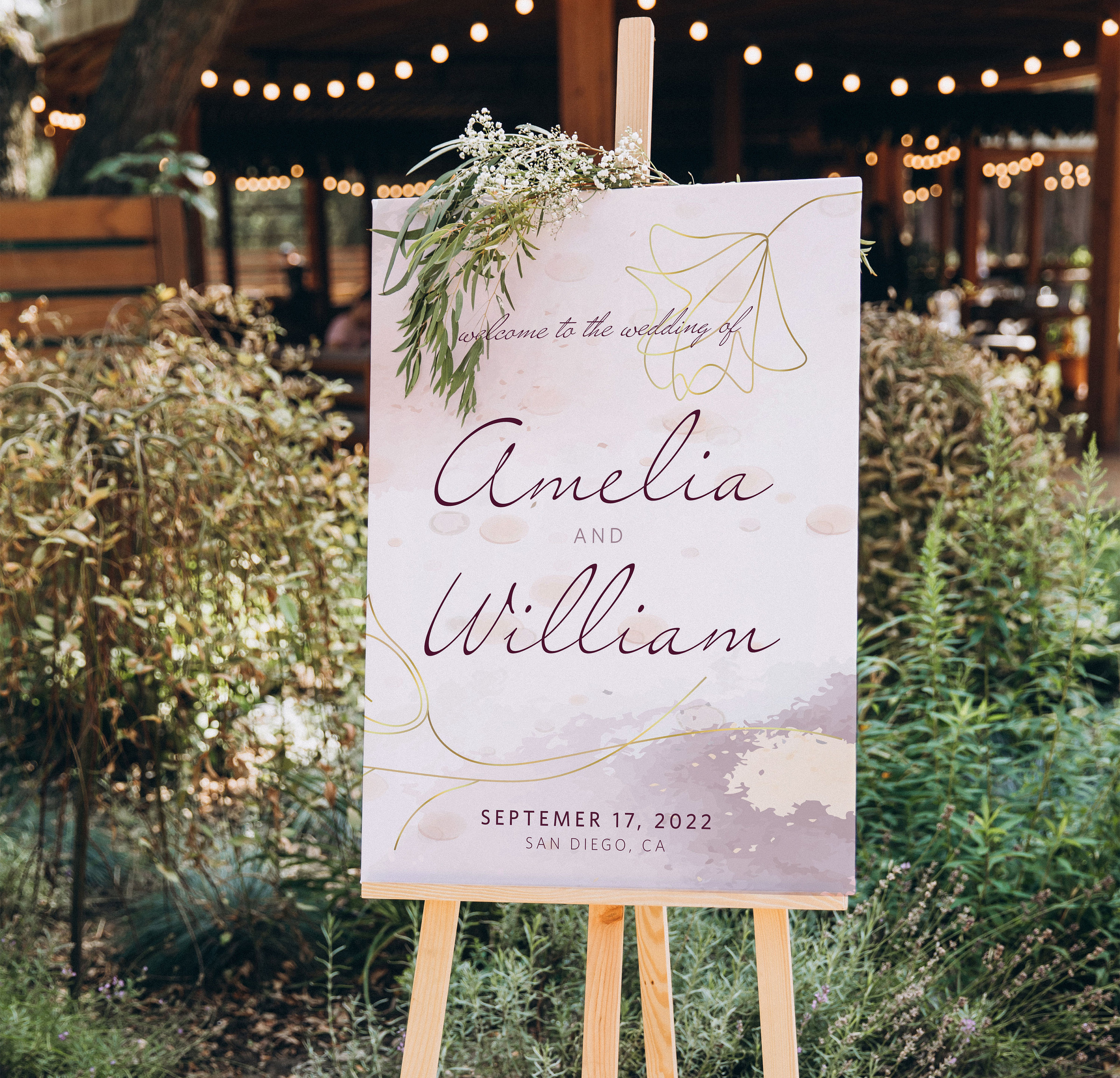 Welcome Wedding Signs 18x24 or 24x36. Personalized and Custom Foam