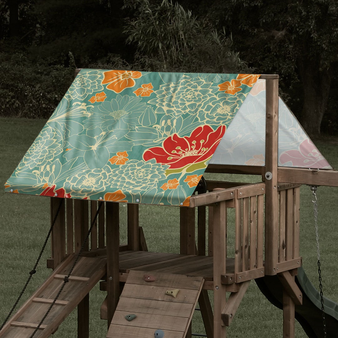 Outdoor Playset Canopy Replacement - 52x90 Inch Waterproof Swing Set Cover