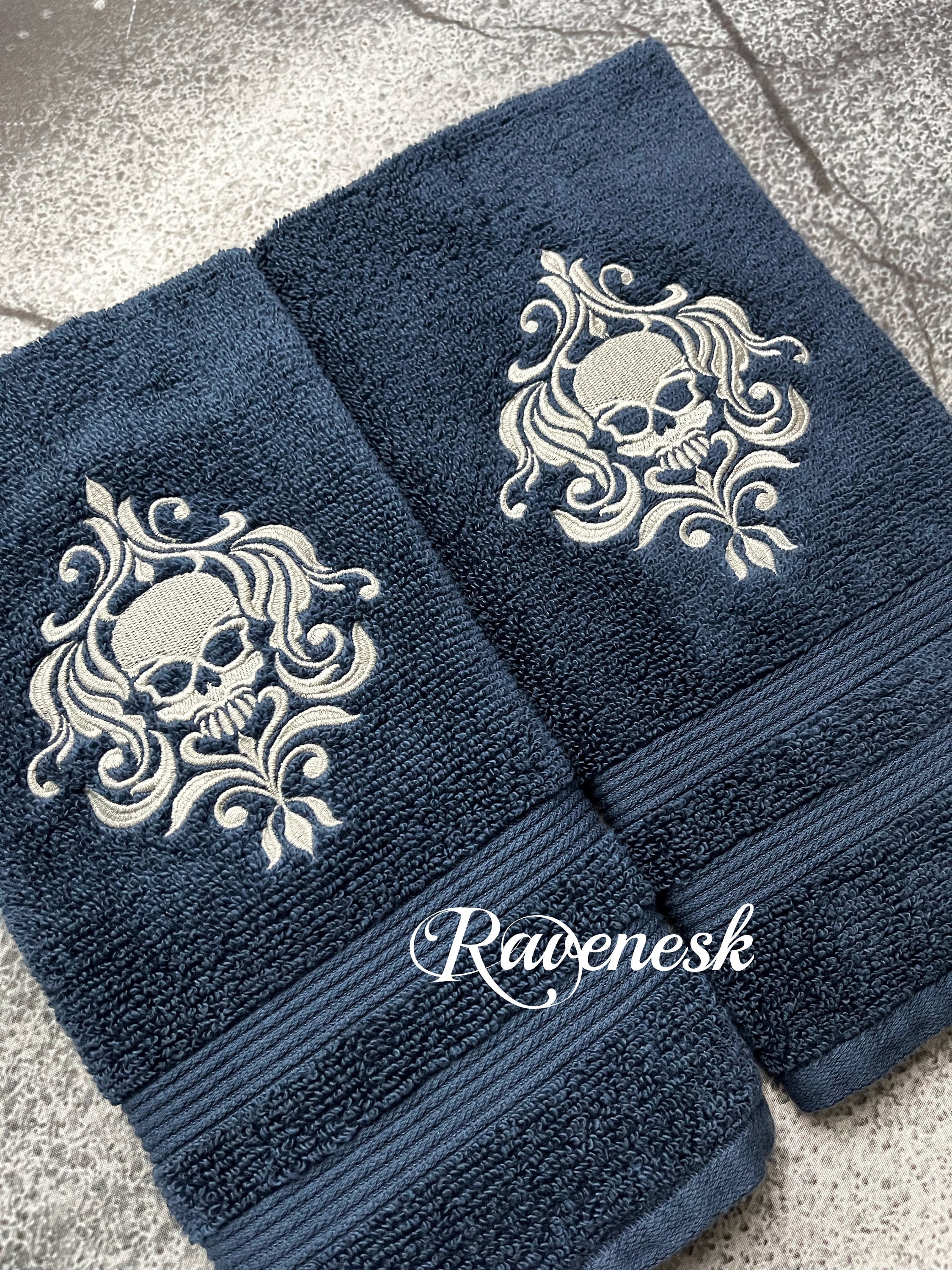Embossed skull towels clearance