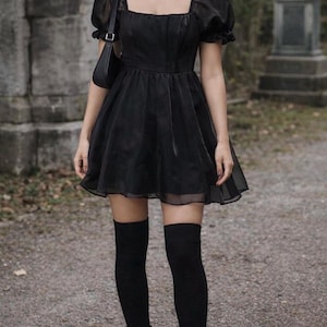 short modest black goth club dress Amazon.com: Women Gothic Dress Black mesh Summer Sexy mini Dress Hipster  Vintage high Waist Street Party Dress: Clothing, Shoes & Jewelry