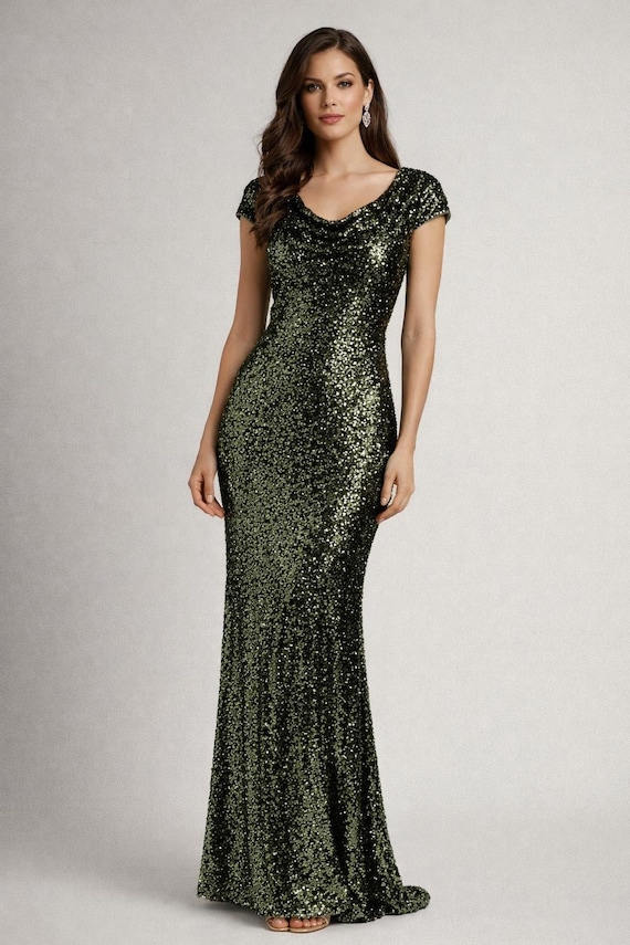 badgley mischka sequin cocktail dress Emerald Green Evening Gown – Designer Formal Size 4 Green dress 4SI3NNA Strapless Velvet Slip formal crisscross open back gown 95% polyester Type:A