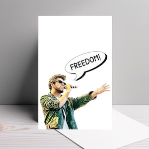 George Michael, Liberté, Divorce, Rupture, Carte de voeux, Félicitations, Félicitations, Fête, Cadeau, Unisexe, Paroles de chanson, Musicien, Amusant, Fan