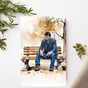 Triste Keanu Reeves, Je suis désolé, excuses, carte de voeux, chagrin, chagrin, perte, rupture, dispute, dispute, unisexe, célébrité, cadeau, meme, viral