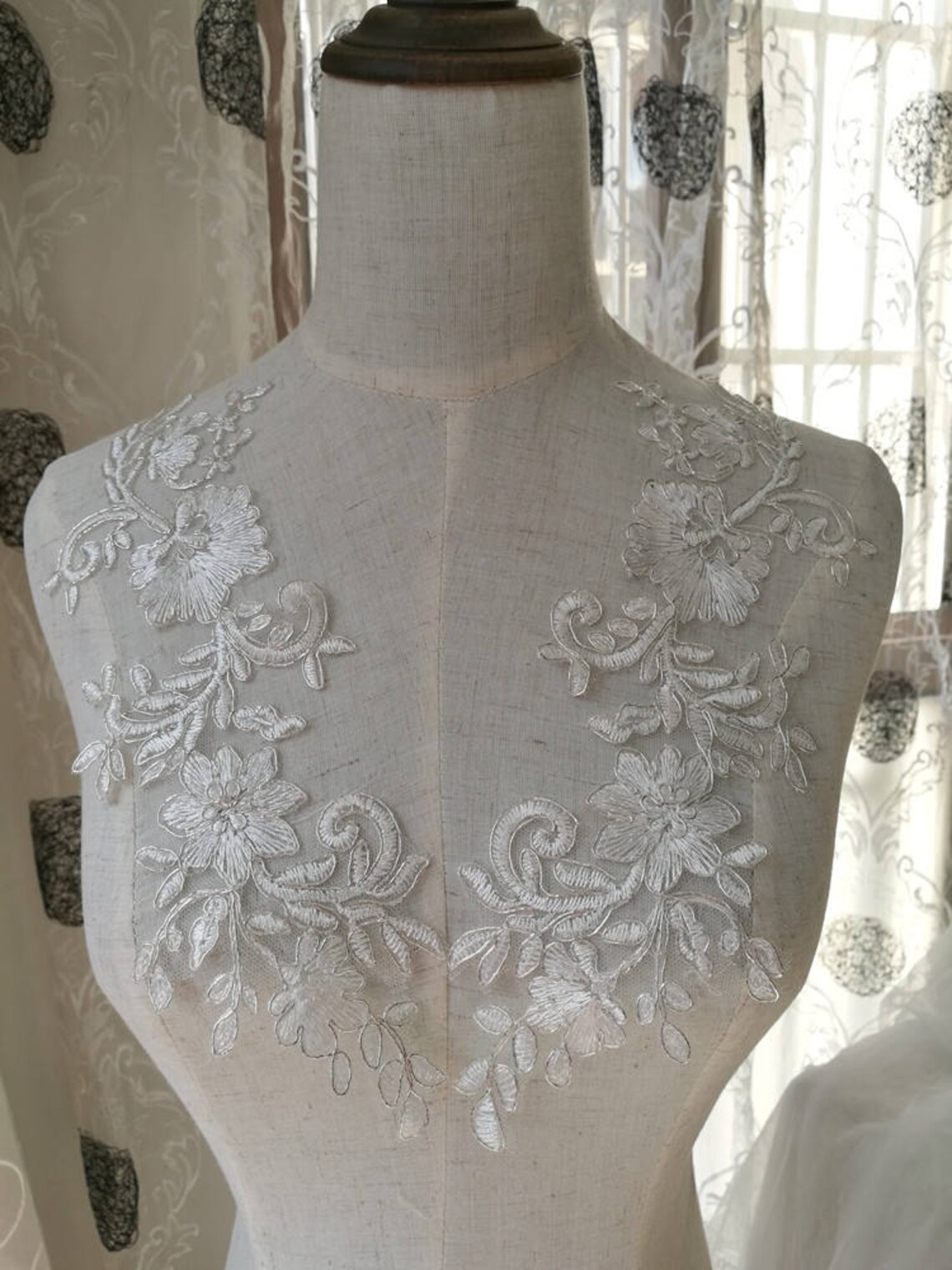 Lace decals Reseau corded lace decals Silver light ivory Etsy