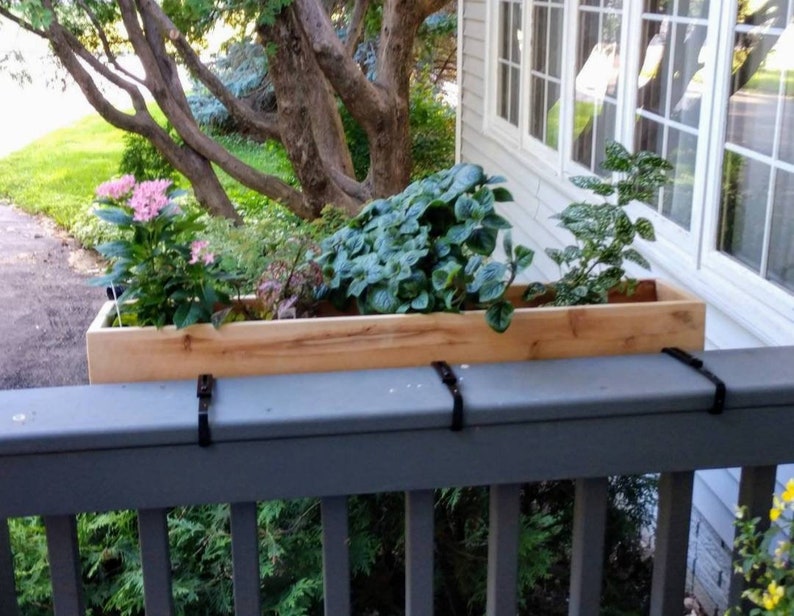 CEDAR Railing Planter With Hangers for 3.5 6 Inch Rails Etsy