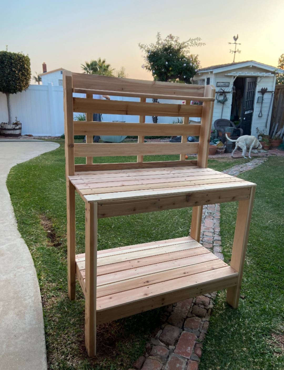 Ana White Cedar Patio Dining Set Amish Poly 42