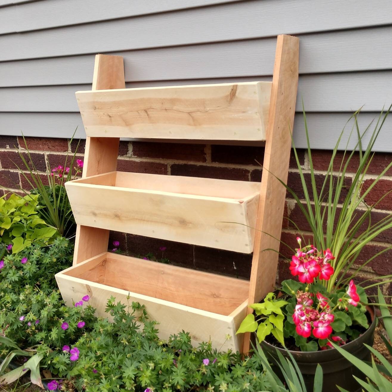 Vertical CEDAR Ladder Planter With Up to SIX Boxes for Etsy