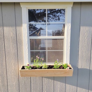 CEDAR Window or Fence Flower Box, Flared Design, Hardware Included