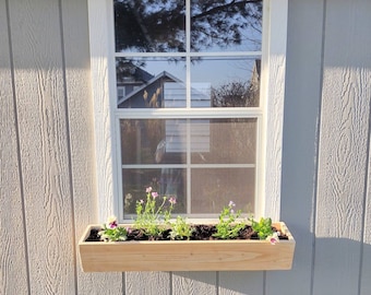 CEDAR Window or Fence Flower Box, Flared Design, Hardware Included