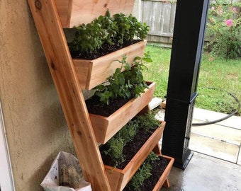 Living Wall, Vertical CEDAR Planter Box Ladder, (Larger Sizes),Sustainable