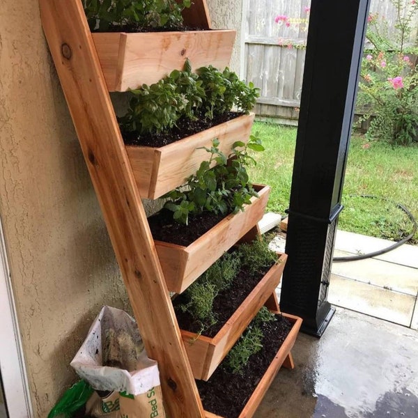 Living Wall, Vertical CEDAR Planter Box Ladder, (Larger Sizes),Sustainable