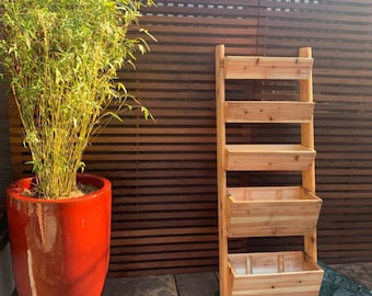 Vertical CEDAR Herb, Small and Root Vegetable Planter in One!