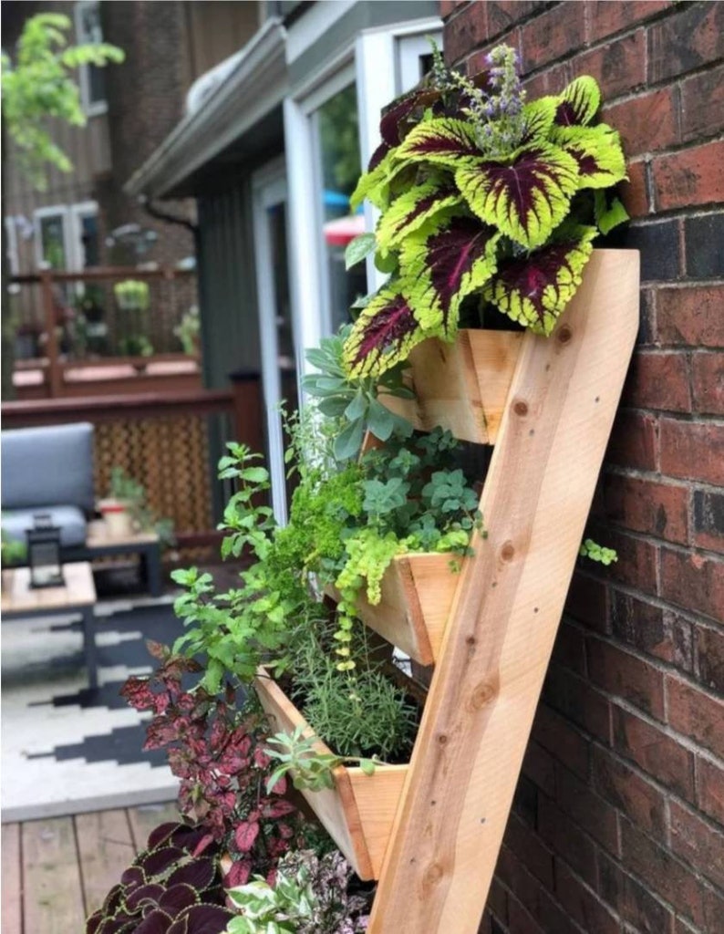 Vertical CEDAR Planter Box Ladder, 24 Sizes image 1