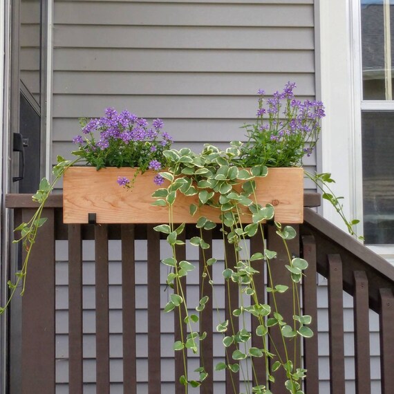 CEDAR Railing Planter With Hangers Etsy
