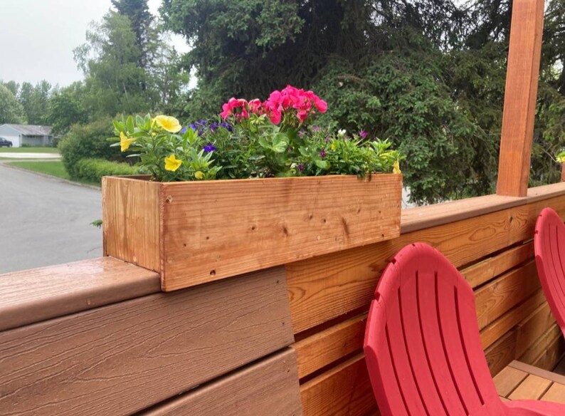 CEDAR Rail Top Planters Etsy