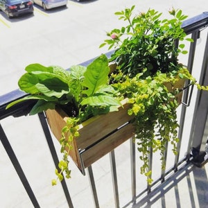 CEDAR Railing Planter, Option of Hangers for Rails Up to 2 Inches Wide message for other sizes image 8