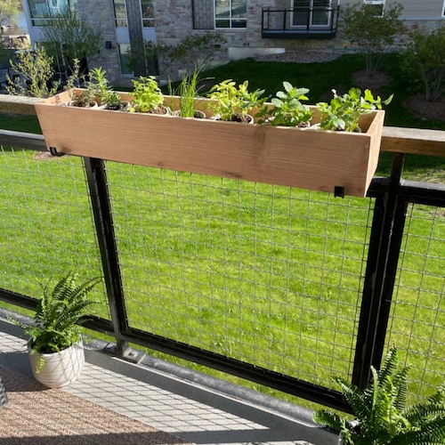 CEDAR Railing Planter With Hangers for Rails up to 2 Inches Etsy