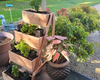 Tiered CEDAR Vertical Planter, 4 Sizes!