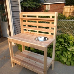 ALL CEDAR Potting Bench with Storage Shelves, Easy Assembly! (With or Without Basin)