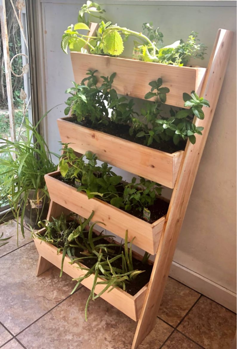 Vertical CEDAR Planter Box Ladder, 24 Sizes image 8